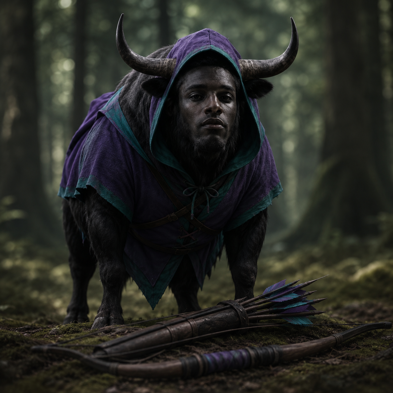 HOODBULL, the hooded bull, prowling the blockchain forest with his bow and arrows